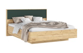 Кровать парящая с ортопед. основанием Марвэл 1,6м с подсветкой, Дуб крафт/Браш мени грин