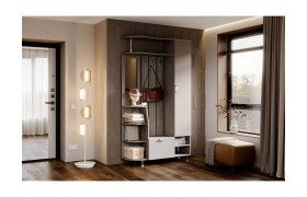 Прихожая Лика № 2 1,2 м, Крафт серый/Кашемир