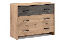 Комод Taika дуб золотой / камень темный