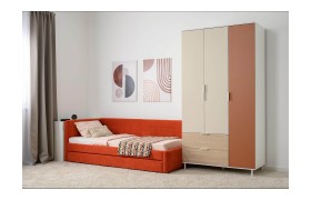 Детская стенка Марвэл молодежная компл. 4 Белый PE шагрень / Плэйн / Безмолвная