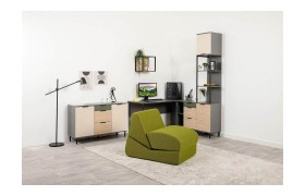 Детская стенка Марвэл молодежная компл. 6 Темно-серый / Плэйн / Дымчатый Зелены