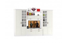 Стенка Ливерпуль 4 Белый/Ясень ваниль