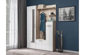 Прихожая Лайн Дуб серый/Белый глянец