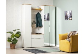 Прихожая Октава 1 Белый шагрень/Дуб Вотан