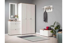 Шкаф Прихожая Остин 1 Белый шагрень/Дуб Вотан