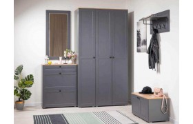 Шкаф Прихожая Остин 1 Серый графит/Дуб Вотан