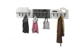 Прихожая Остин №6 Белый шагрень/Графит/дуб золотой