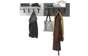 Прихожая Остин №7 Белый шагрень/Графит/дуб золотой