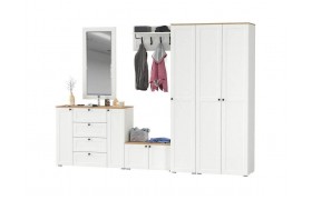 Шкаф Прихожая Остин №68 Белый шагрень/дуб золотой