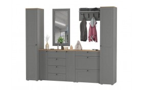 Шкаф Прихожая Остин №71 Графит/дуб золотой