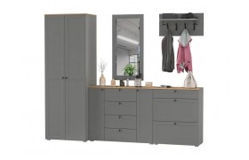 Шкаф Прихожая Остин №72 Графит/дуб золотой