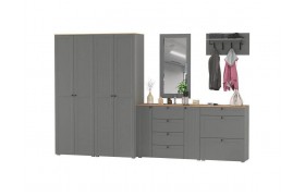 Шкаф Прихожая Остин №73 Графит/дуб золотой