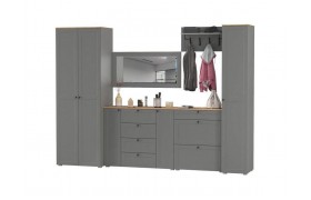 Шкаф Прихожая Остин №74 Графит/дуб золотой