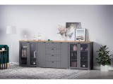 Остин Шкаф-витрина 16.394.01 графит/дуб золотой от производителя