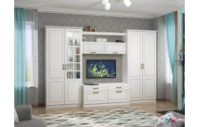 Стенка в гостиную Ливерпуль Белый/Ясень