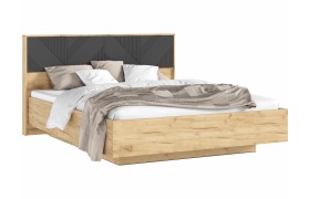 Кровать Ирис парящая 160 с ортопедом дерево, крафт золотой/браш