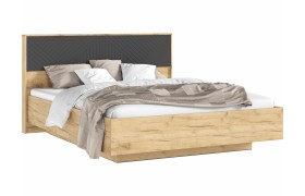 Кровать Флэш парящая с ортопедом дерево 160 подсветкой, крафт