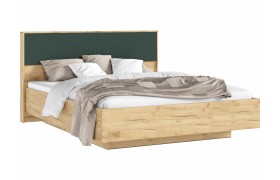 Кровать Флэш парящая с ПМ 160 подсветкой, крафт золотой/браш г