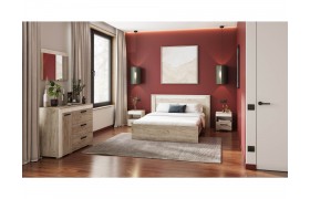 Спальный гарнитур Модульная Адель, набор 2 - Крафт серый/белый