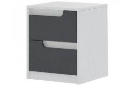Комод Тумба прикроватная Гавана, Белый/Графит серый