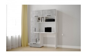 Компьютерный стол Квартет-11, Белый/Ателье светлое