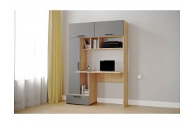 Стол компьютерный Квартет-11, Дуб крафт золотой/Графит серый