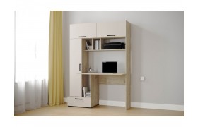 Компьютерный стол Квартет-11, Дуб крафт серый/Кашемир