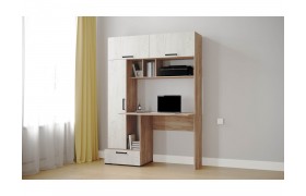 Компьютерный стол Квартет-11, Дуб крафт табачный/белый