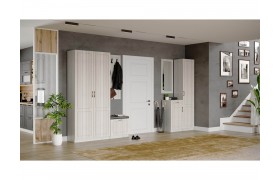 Прихожая Модульная Апполия, набор 3, Анкор светлый/Сандал белый