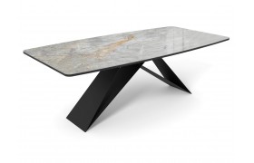 Кухонный стол DikLine SKY220 Керамика Titanium Silver River Polished/подс