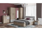 Модульная спальня Теана, набор 1, Крафт серый/МДФ светло-серый недорого