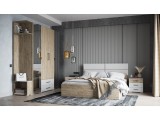 Модульная спальня Теана, набор 2, Крафт серый/МДФ светло-серый недорого