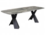 Стол DikLine KY220 керамика серый мрамор С20 глянец/опоры черные недорого