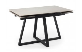 Кухонный стол Памелла 120(180)х80 carmen light grey / черный Керамический