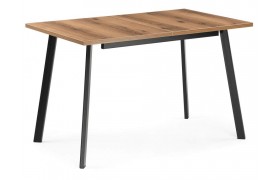 Кухонный стол Колон Лофт 120(160)х75 черный матовый / дуб крафт табачный
