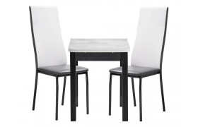 Обеденная группа Блавир белый полимер / серый / метрополитан грей / черны