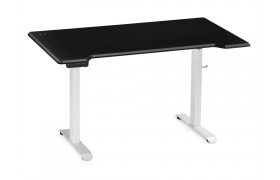 Письменный стол Маркос механизмом подъема 140х80х75 черная шагрень / белый Ком