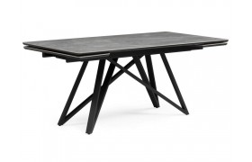 Кухонный стол Вилсон 140(200)х80 серый мрамор larka grey / черный Керамический