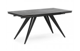 Кухонный стол Дарвин 140(200)х80 серый мрамор larka grey / черный Керамический