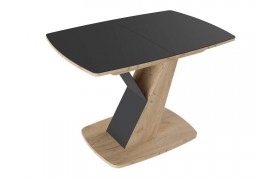 Кухонный стол Гарда Тип 1 дуб крафт золотой / стекло матовое чёрный графит