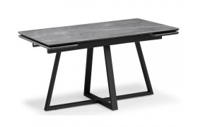Стол на кухню Керамический Памелла 140(200)х80 larka grey / черный