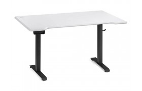 Письменный стол Маркос механизмом подъема 140х80х75 белая шагрень / черный Ком