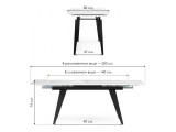 Элис 140(200)х80 белый / черный Стол стеклянный от производителя