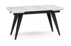 Кухонный стол Элис 140(200)х80 белый / черный стеклянный