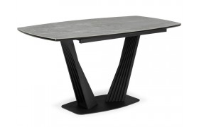 Обеденный стол Вейл 140(180)х80 larka grey / черный Керамический