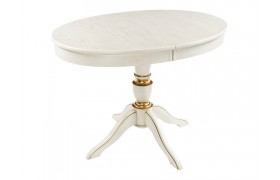 Кухонный стол Arno молочный золотой патиной деревянный