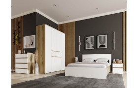 Спальный гарнитур Модульная Плейона, набор 2, Дуб делано/Белый