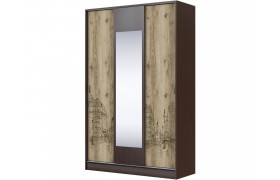 Шкаф-купе с зеркалом Орион, Венге/Дуб делано