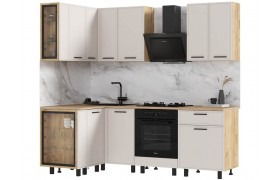 Кухня Модульная Бьянка 1,2х2,2м, Крафт золотой/Кашемир