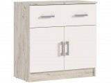 Комод Бася 1 ящик 2 двери, Крафт серый/Кашемир недорого